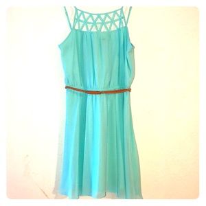 Turquoise Spaghetti Strap Dress